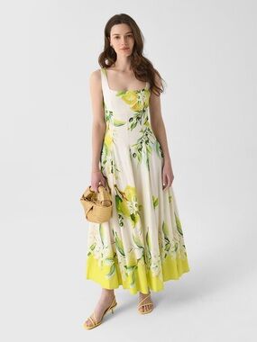 NICHOLAS Cream Maxi Alexandra Dress Yellow Floral Print